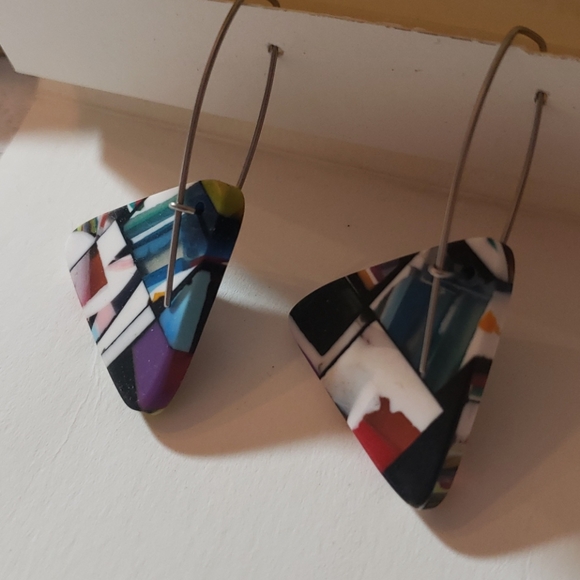 Hand made art earrings - Picture 3 of 5